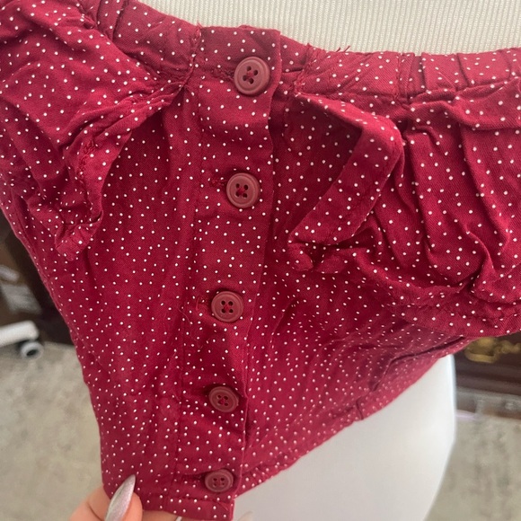 Topshop crop polka dot ruffle top - Picture 4 of 6